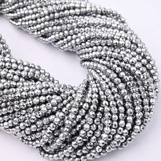 Ematite Argento Tondo Sfaccettato 3mm