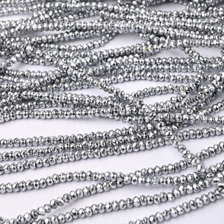 Ematite Argento Heishi Sfaccettato 3x2mm