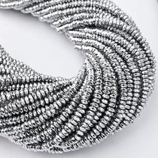 Ematite Argento Heishi Sfaccettato 4x2mm