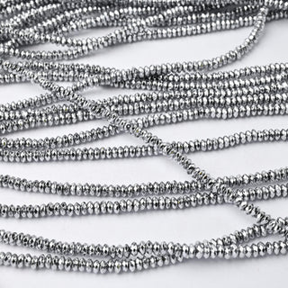 Ematite Argento Heishi Sfaccettato 4x2mm