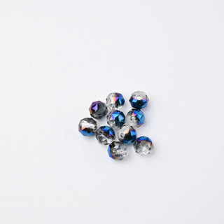 Cristalli Tondo Fumè e Blu Metallizzato 6mm - 10 pz | Sarobidy