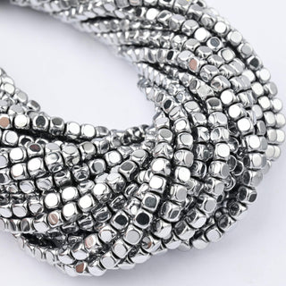 Ematite Argento Cubo Troncato 4mm
