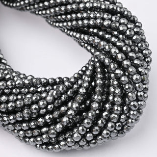 Ematite Naturale Tondo Sfaccettato 4mm