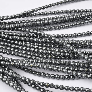 Ematite Naturale Tondo Sfaccettato 4mm