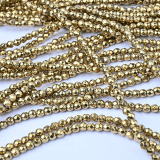 Ematite Oro Tondo Sfaccettato 4mm