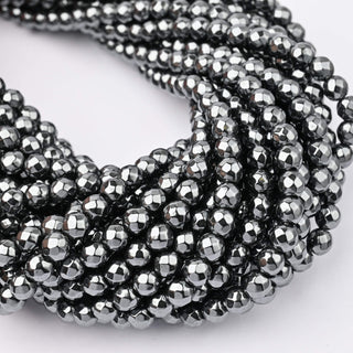 Ematite Naturale Tondo Sfaccettato 6mm