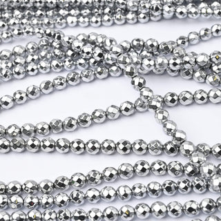 Ematite Argento Tondo Sfaccettato 6mm