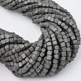 Ematite Efffetto Grezzo Cubo Troncato 4mm