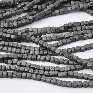 Ematite Efffetto Grezzo Cubo Troncato 4mm