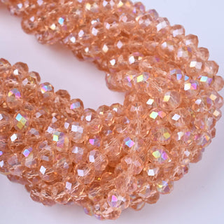 Cristalli Rondella Rosa Antico Trasparente AB 8mm - 10 Fili