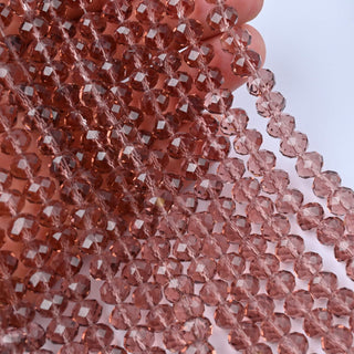 Cristalli Rondella Vinaccia Trasparente 8mm - 10 Fili