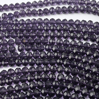 Cristalli Rondella Viola Trasparente 8mm - 10 Fili