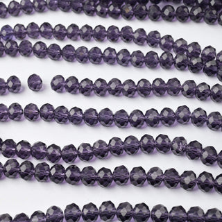 Cristalli Rondella Viola Trasparente 8mm - 10 Fili