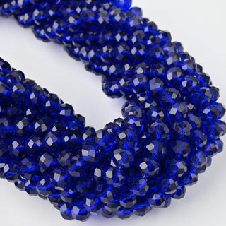Cristalli Rondella Blu Trasparente 8mm - 10 Fili