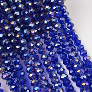 Cristalli Rondella Blu Trasparente AB 8mm - 10 Fili