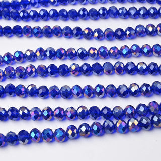 Cristalli Rondella Blu Trasparente AB 8mm - 10 Fili