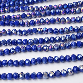 Cristalli Rondella Blu Scuro AB 8mm - 10 Fili