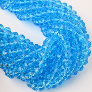 Cristalli Rondella Azzurro Trasparente 8mm - 10 Fili