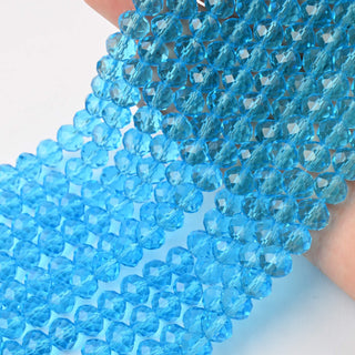 Cristalli Rondella Azzurro Trasparente 8mm - 10 Fili