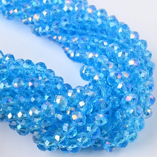 Cristalli Rondella Azzurro Trasparente AB 8mm - 10 Fili