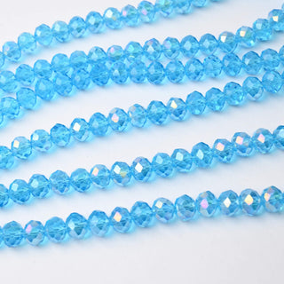 Cristalli Rondella Azzurro Trasparente AB 8mm - 10 Fili