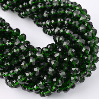 Cristalli Rondella Verde Scuro Trasparente 8mm - 10 Fili