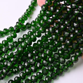 Cristalli Rondella Verde Scuro Trasparente 8mm - 10 Fili