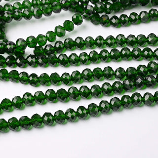 Cristalli Rondella Verde Scuro Trasparente 8mm - 10 Fili