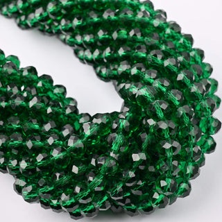 Cristalli Rondella Verde Smeraldo 8mm - 10 Fili
