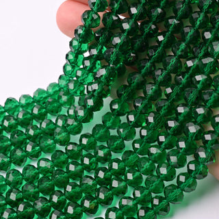 Cristalli Rondella Verde Smeraldo 8mm - 10 Fili