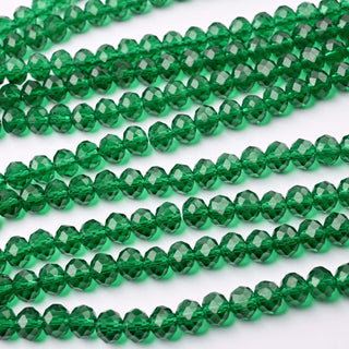 Cristalli Rondella Verde Smeraldo 8mm - 10 Fili