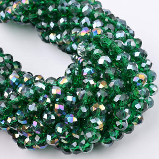 Cristalli Rondella Verde Smeraldo AB 8mm - 10 Fili