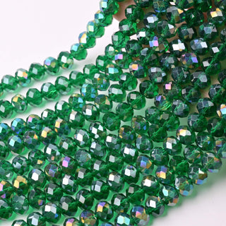 Cristalli Rondella Verde Smeraldo AB 8mm - 10 Fili