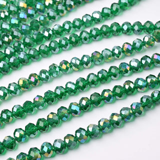 Cristalli Rondella Verde Smeraldo AB 8mm - 10 Fili