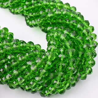 Cristalli Rondella Verde Erba Trasparente 8mm - 10 Fili