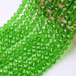 Cristalli Rondella Verde Erba Trasparente 8mm - 10 Fili