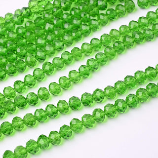 Cristalli Rondella Verde Erba Trasparente 8mm - 10 Fili