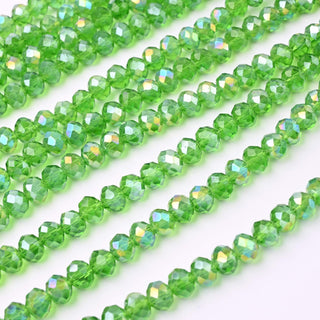 Cristalli Rondella Verde Erba Trasparente AB 8mm - 10 Fili