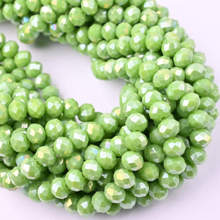 Cristalli Rondella Verde Lime AB 8mm - 10 Fili