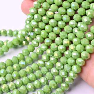 Cristalli Rondella Verde Lime AB 8mm - 10 Fili