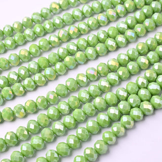 Cristalli Rondella Verde Lime AB 8mm - 10 Fili