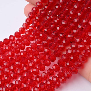 Cristalli Rondella Rosso Rubino Trasparente 8mm - 10 Fili