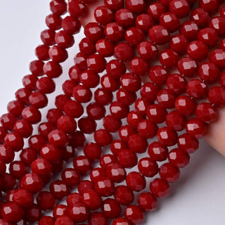 Cristalli Rondella Bordeaux 8mm - 10 Fili