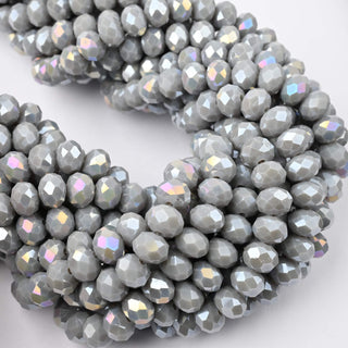 Cristalli Rondella Grigio Scuro AB 8mm - 10 Fili