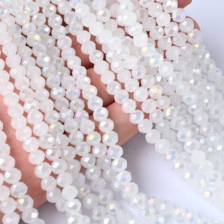 Cristalli Rondella Bianco Opal AB 6mm - 10 Fili