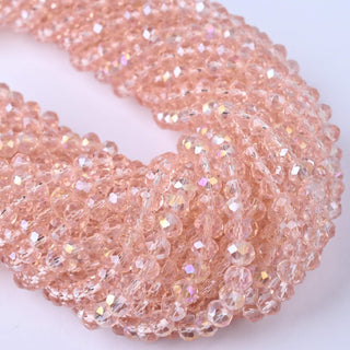 Cristalli Rondella Rosa Trasparente AB 6mm