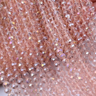 Cristalli Rondella Rosa Trasparente AB 6mm