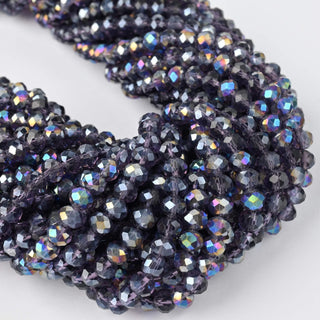 Cristalli Rondella Viola Trasparente AB 6mm