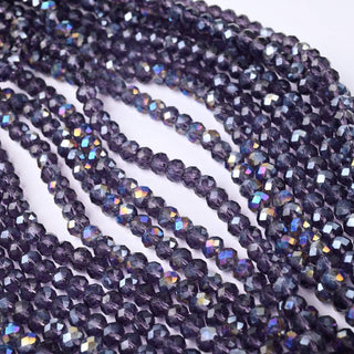 Cristalli Rondella Viola Trasparente AB 6mm