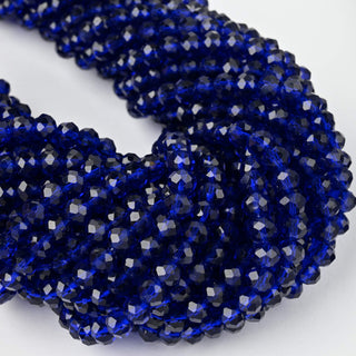 Cristalli Rondella Blu Elettrico Trasparente 6mm - 10 Fili
